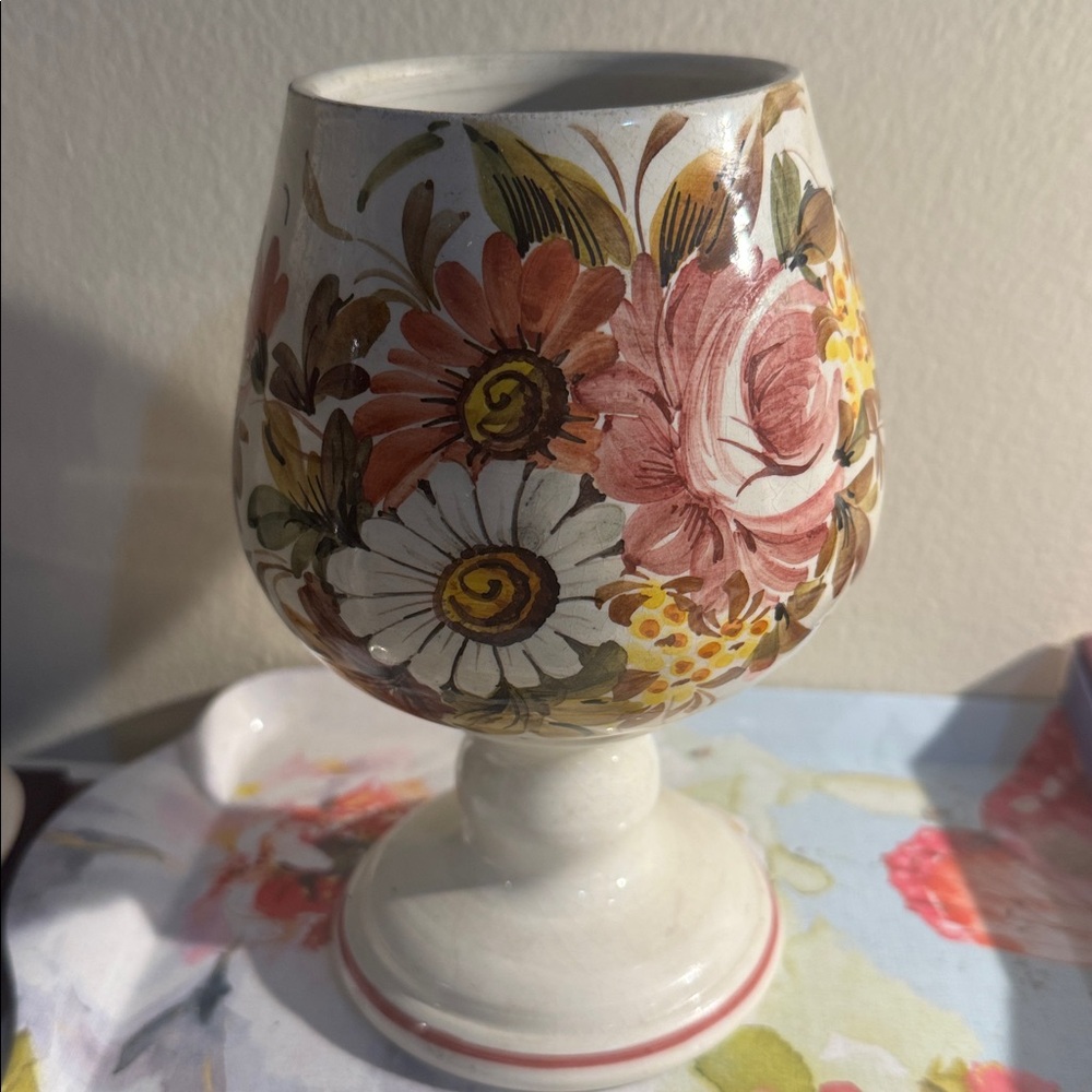 Floral Ceramic Goblet